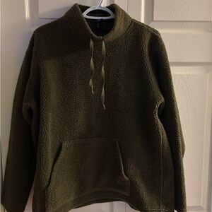 $13 - GAP Olive Sherpa Fleece Sweater L
